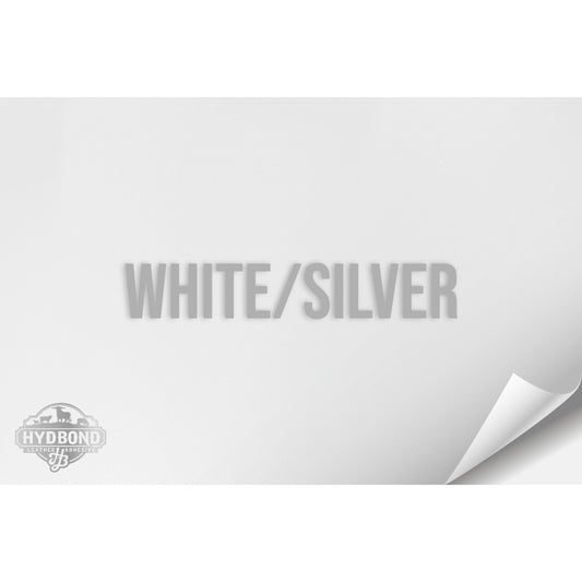 WHITE/SILVER WITH PRESS & STICK ADHESIVE HYDBOND LEATHERETTE SHEET (12"x24") ULTRAHYD®