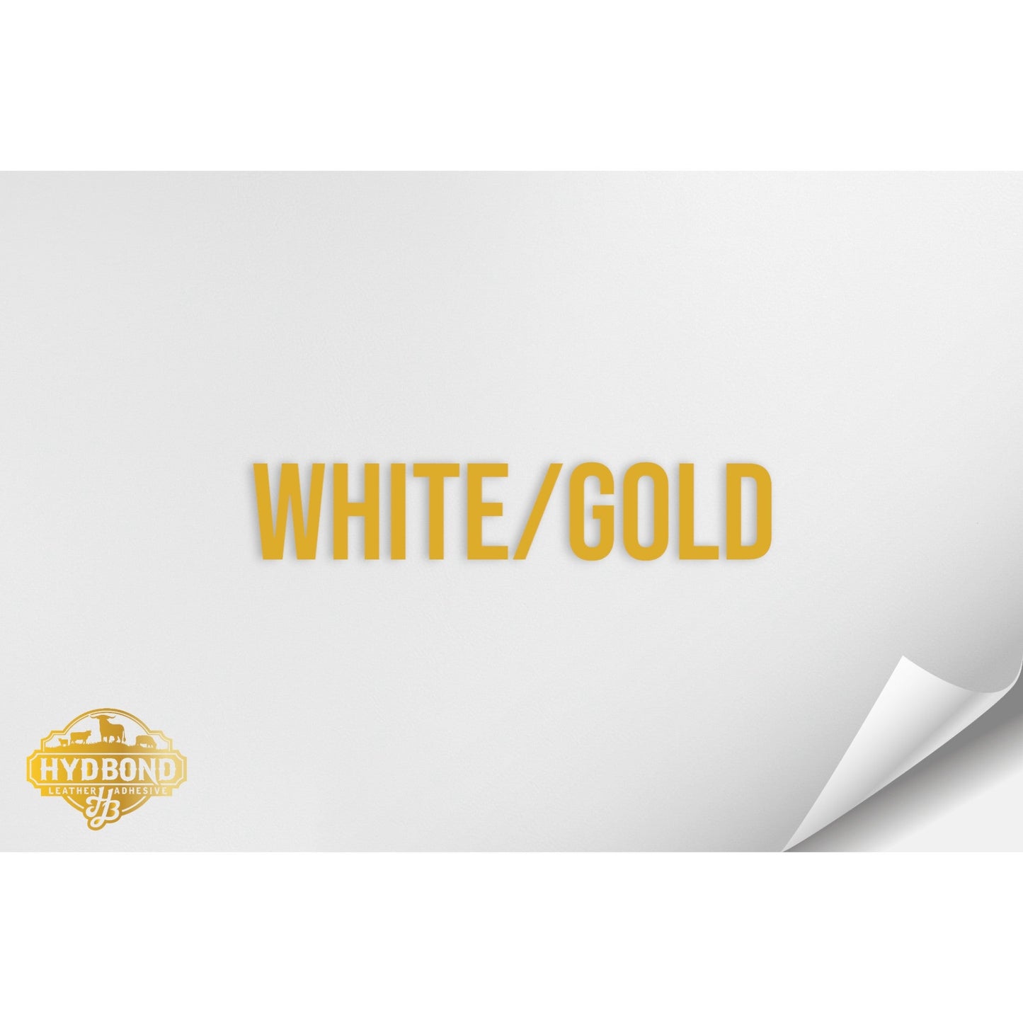 WHITE/GOLD HYDBOND VELCRO®-BACKED LEATHERETTE SHEET (12"x24") ULTRAHYD®