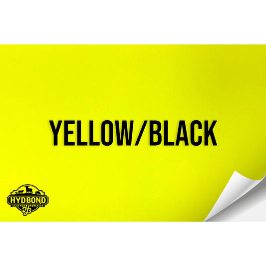 YELLOW/BLACK WITH PRESS & STICK ADHESIVE HYDBOND LEATHERETTE SHEET (12"x24") STANDARD