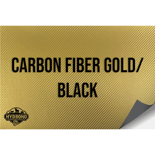 NO ADHESIVE CARBON FIBER GOLD/BLACK HYDBOND LEATHERETTE SHEET (12"x24") ULTRAHYD®