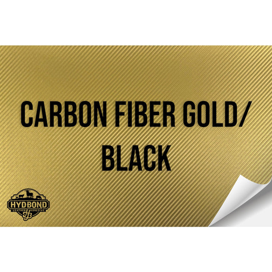 CARBON FIBER GOLD/BLACK WITH PRESS & STICK ADHESIVE HYDBOND LEATHERETTE SHEET (12"x24") STANDARD