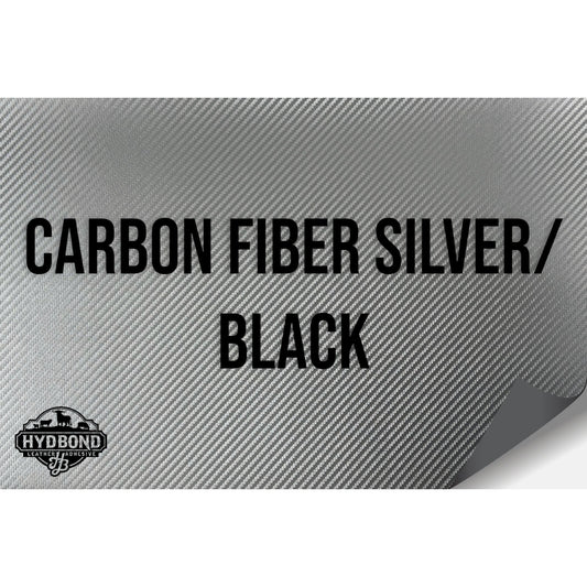 NO ADHESIVE CARBON FIBER SILVER/BLACK HYDBOND LEATHERETTE SHEET (12"x24") ULTRAHYD®