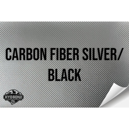 CARBON FIBER SILVER/BLACK WITH ADHESIVE HYDBOND LEATHERETTE SHEET (12"x24") ULTRAHYD®