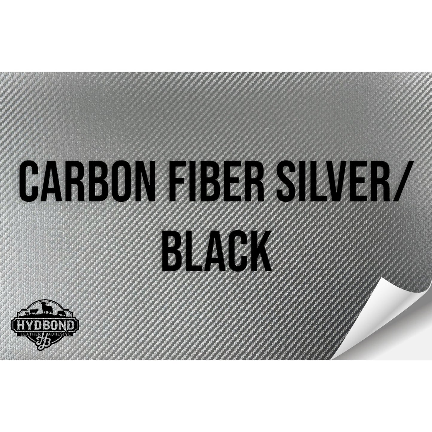 CARBON FIBER SILVER/BLACK WITH PRESS & STICK ADHESIVE HYDBOND LEATHERETTE SHEET (12"x24") STANDARD