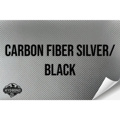 CARBON FIBER SILVER/BLACK WITH PRESS & STICK ADHESIVE HYDBOND LEATHERETTE SHEET (12"x24") STANDARD
