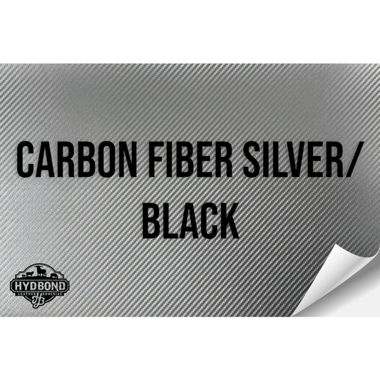 CARBON FIBER SILVER/BLACK WITH PRESS & STICK ADHESIVE HYDBOND LEATHERETTE SHEET (12"x24") STANDARD