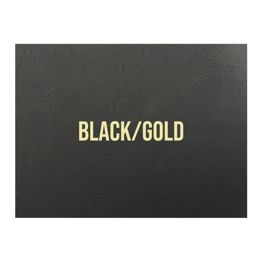 NO ADHESIVE BLACK/GOLD LEATHERETTE SHEET (12"x24")
