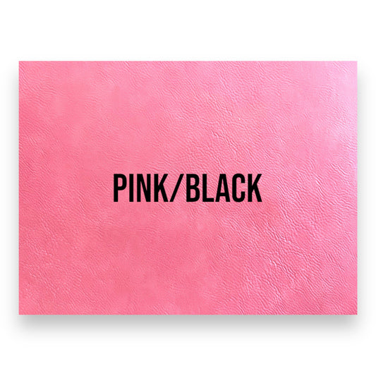 NO ADHESIVE PINK/BLACK LEATHERETTE SHEET (12"x24")
