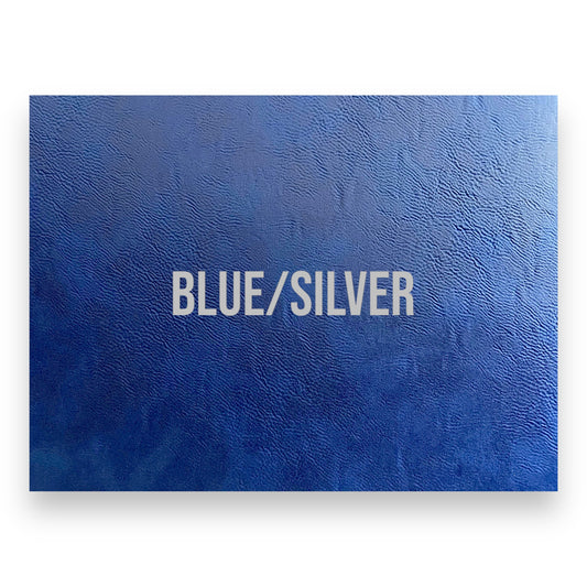 NO ADHESIVE BLUE/SILVER LEATHERETTE SHEET (12"x24")