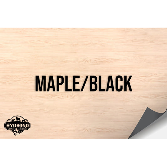 NO ADHESIVE MAPLE/BLACK HYDBOND LEATHERETTE SHEET (12"x24") ULTRAHYD®