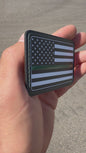 UV3D USA FLAG GREEN LINE WITH ADHESIVE-PRESS READY PATCH-3.5" x 2"