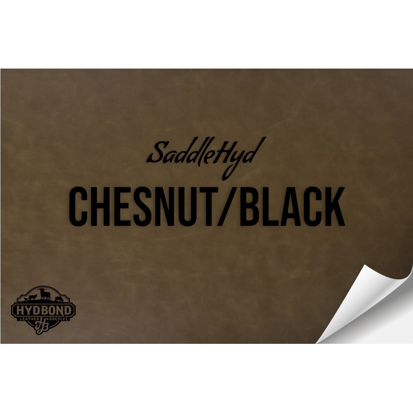 SADDLEHYD CHESNUT/BLACK HYDBOND VELCRO®-BACKED LEATHERETTE SHEET (12"x24") ULTRAHYD®